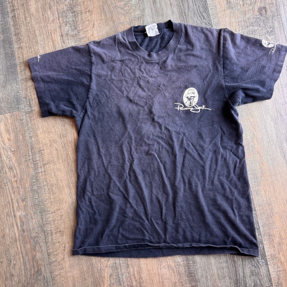 Vintage Panama Jack Sun Tan Products T Shirt Faded Black Single Stitch Medium